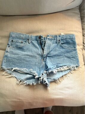 WRANGLER Light Blue Denim Cutoff Shorts - Women